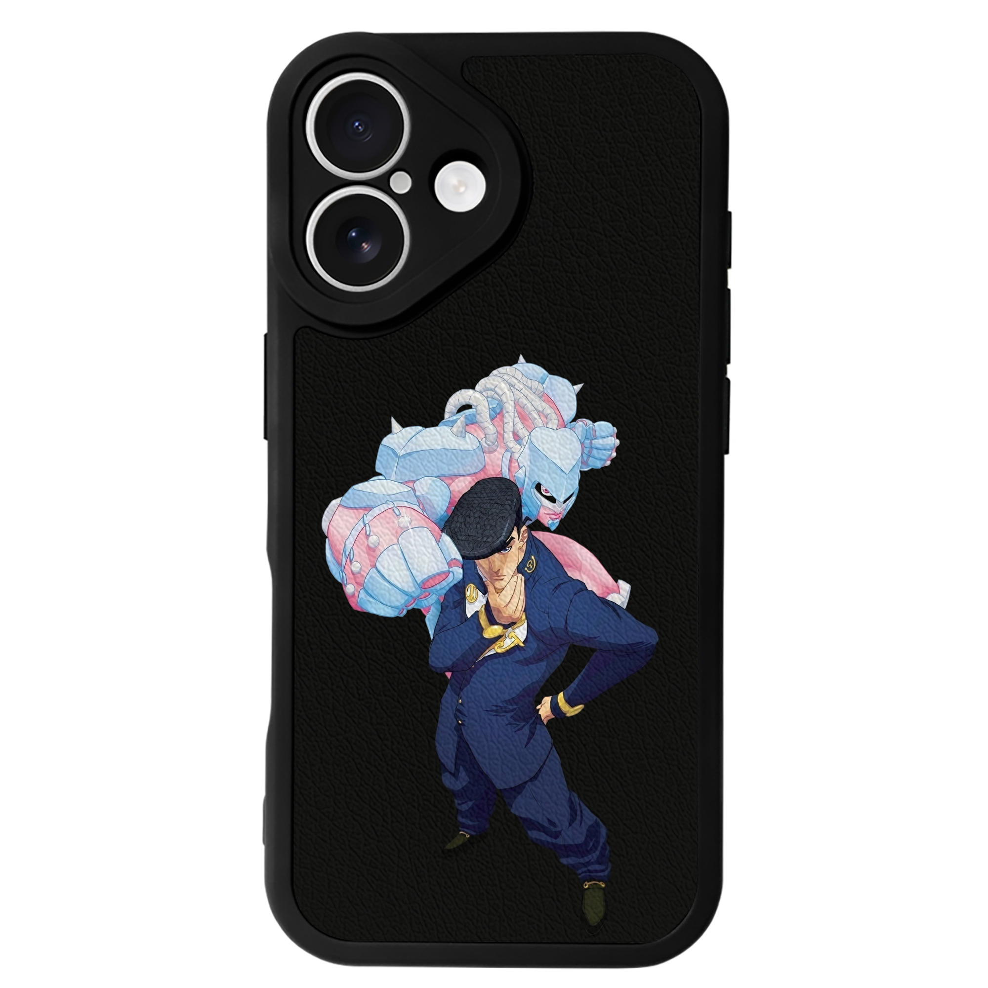 （画像用） ジョジョの奇妙な冒険 ひがしかた じょうすけ JoJo's Bizarre Adventure Higashikata Josuke 【iPhone 16シリーズ対応】シリコンスマホケース（レザー調） 材質：シリコン